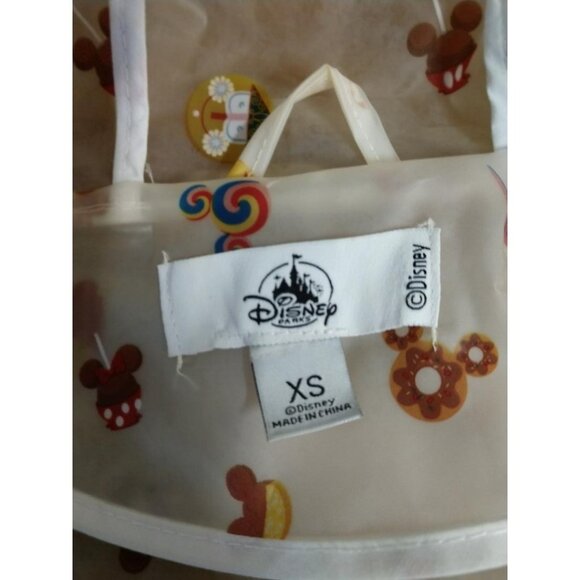 Disney XS Sheer Rain Jacket With Red Drawstring Hood & Snap Buttons Featuring Mi - Picture 4 of 8